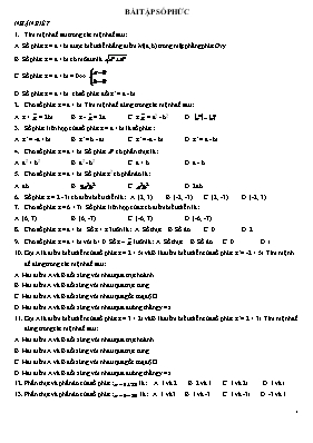 Bài tập Số phức